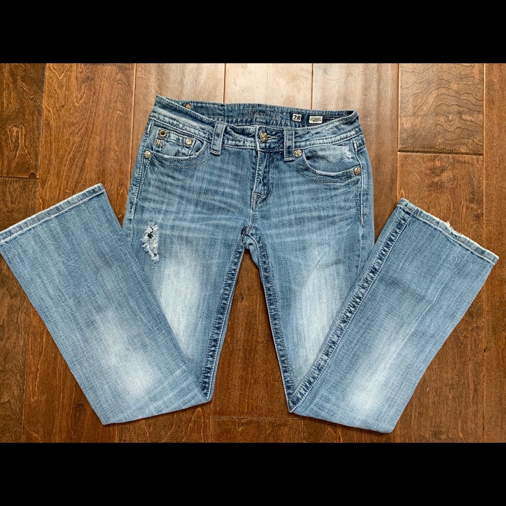 MISS ME KALEIDOSCOPE FLOWER BOOTCUT